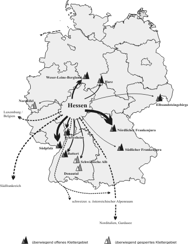 Verdr&auml;ngungsstr&ouml;me hessischer Kletterer